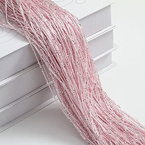 LIZHAYG Fadenvorhang Glitzer 1 Stück 100 x 200 cm Glitzerschnur, preiswerter Türvorhang, Perlen, Raumteiler, Perlenfransen, Polyesterstoff, Fensterpaneel, 1 x 2 m(Pink) von LIZHAYG