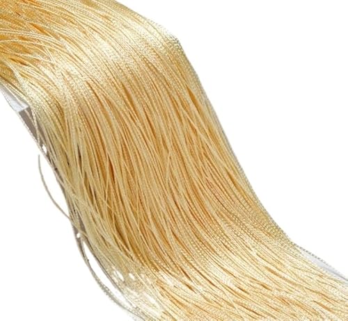 LIZHAYG Fadenvorhang Glitzer 3 x 2,6 m Lange Fadenvorhänge im Wohnzimmer, Trennlinie, Volant for Fenster, einfarbig, Hochzeitsfeier-Dekorationsvorhang(Beige Yellow,3x2.6m) von LIZHAYG