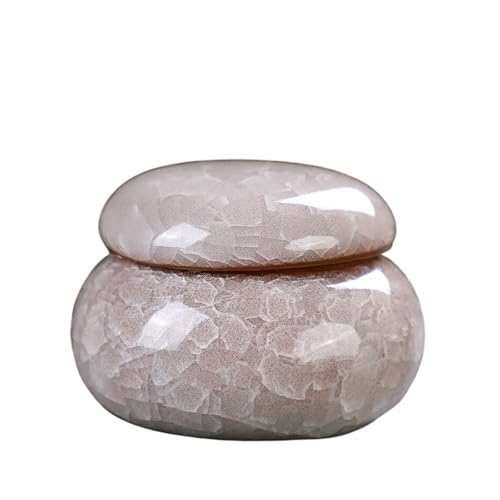 LIZHAYG Keramikdose Mit Deckel 15 ml 38 ml Gesichtscremedose, leerer Teebehälter, eleganter Mini-Keramik-Kosmetikbehälter, Rouge-Box, Vintage-Stil(Ice Crack White,15ml) von LIZHAYG