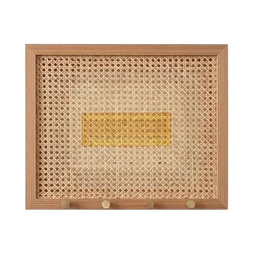 LIZHAYG StromzäHler Box Abdeckung Rattan Weben Strom Zähler Box Flip Design Wand Aufkleber Homestay Kleidung Haken Elektrische Schalter Okklusion Wohnkultur(Flip Left-Horizontal,65x55cm) von LIZHAYG