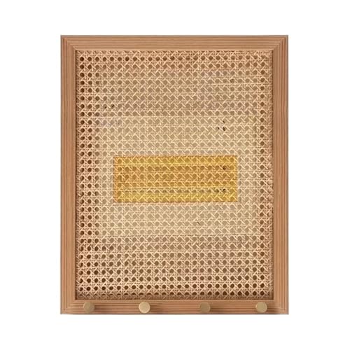 LIZHAYG StromzäHler Box Abdeckung Rattan Weben Strom Zähler Box Flip Design Wand Aufkleber Homestay Kleidung Haken Elektrische Schalter Okklusion Wohnkultur(Flip Left-Vertical,65x55cm) von LIZHAYG