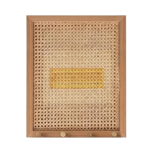 LIZHAYG StromzäHler Box Abdeckung Rattan Weben Strom Zähler Box Flip Design Wand Aufkleber Homestay Kleidung Haken Elektrische Schalter Okklusion Wohnkultur(Flip up-Vertical,55x45cm) von LIZHAYG