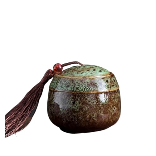 LIZHAYG Tierurnen FüR Hunde 70ML Keramik Mini Memorial Haustier Urne versiegelt Kanister Asche Lagerung Box Beerdigung Container Lagerung Speicher Beerdigung(Green) von LIZHAYG