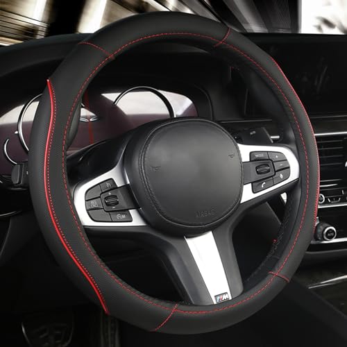 LIZHIguo Auto Lenkradbezug für BMW I7 Electric G70 2022-2025,Anti Rutsch Atmungsaktiv Verschleißfest Elastizität Lenkradhüllen,Auto Lenkradbezug Schutzhülle Innenraum,B-red + Black-O-Shaped LIZHIguo Auto Lenkradbezug für BMW I7 Electric G70 2022-2025,Anti Rutsch Atmungsaktiv Verschleißfest Elastizität Lenkradhüllen,Auto Lenkradbezug Schutzhülle Innenraum,B-red + Black-O-Shaped von LIZHIguo
