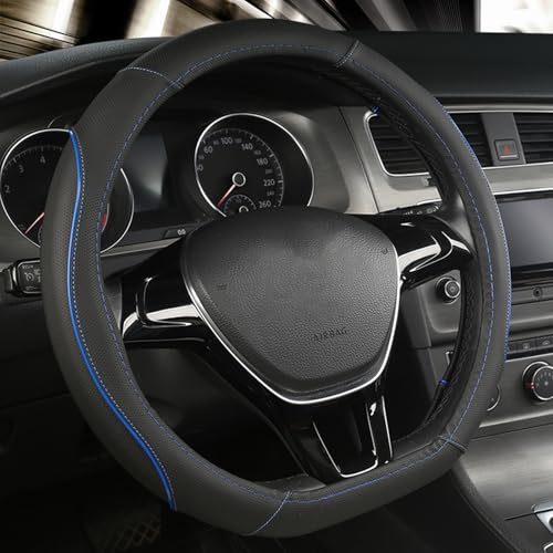 LIZHIguo Auto Lenkradbezug für BMW X7 7-Se-ATS 2019-2023,Anti Rutsch Atmungsaktiv Verschleißfest Elastizität Lenkradhüllen,Auto Lenkradbezug Schutzhülle Innenraum,C-Blue + Black-D-Shaped von LIZHIguo