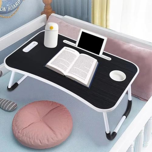 Laptoptisch Bett Sofa Stuhl Laptop Schreibtisch Ständer mit klappbaren Beinen Cup Slot Buchhalter Lesen Notebook Ständer Computer Bett Tisch Multifunktional Tragbar Essen Servieren Frühstückstablett von LIZZIE JACOBS