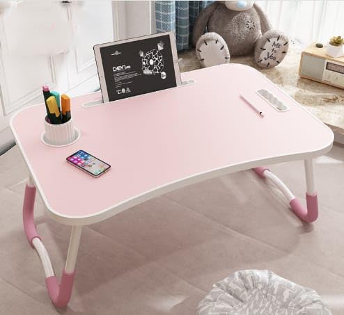 Laptoptisch Bett Sofa Stuhl Laptop Schreibtisch Ständer mit klappbaren Beinen Tassenschlitz Buchhalter Lesen Notebook Ständer Computer Bett Tisch Multifunktional Tragbar Essen Servieren von LIZZIE JACOBS