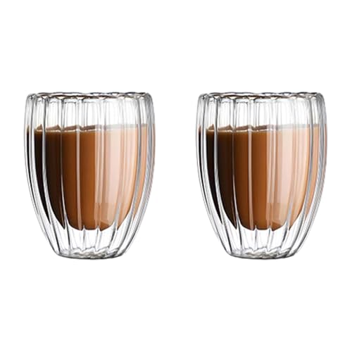 Elegante Klare Borosilikat Glas Becher Doppelwanddesign Kaffeetassen Für Komfortable Und Sichere Getränke Genuss von LIbgiubhy