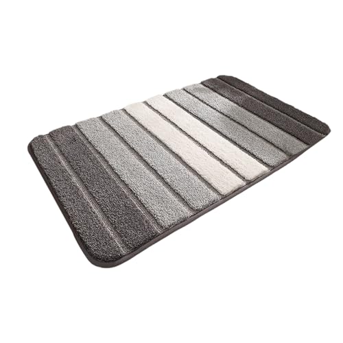 LIbgiubhy Dicker Plüsch-Badezimmerteppich, Mikrofaser, rutschfeste Bodenmatte, super saugfähig, maschinenwaschbar, Badteppich mit Streifenmuster LIbgiubhy Dicker Plüsch-Badezimmerteppich, Mikrofaser, rutschfeste Bodenmatte, super saugfähig, maschinenwaschbar, Badteppich mit Streifenmuster von LIbgiubhy