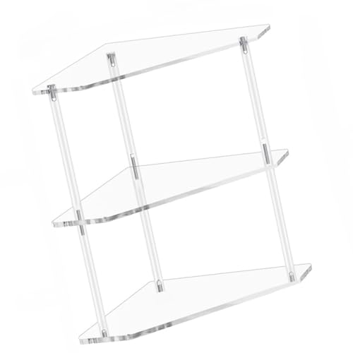LIbgiubhy Elegantes Eckregal zur Wandmontage, Acryl, platzsparend, Organizer, dreieckiger Beistelltisch für Hautpflegewerkzeug von LIbgiubhy