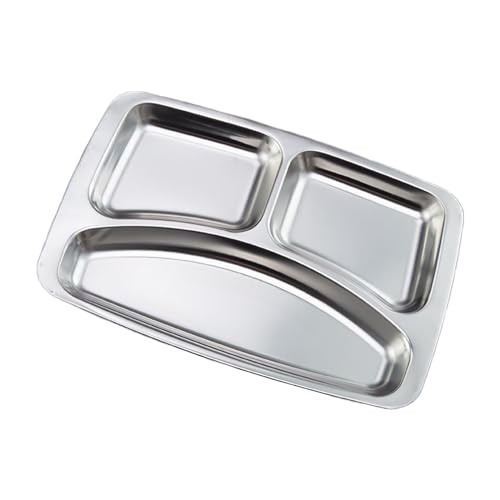 Multifirtional 304stineless Stahlschale Portion Control Plate Rechteckig Geteiltes Abendtablett Für Innen Und Außengebrauch von LIbgiubhy