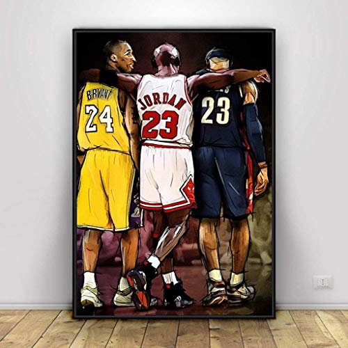 Kobe Bryant Michael Jordan Lebron James Basketball Kunst Leinwand Poster Zuhause Wand Dekor Painting von LJA