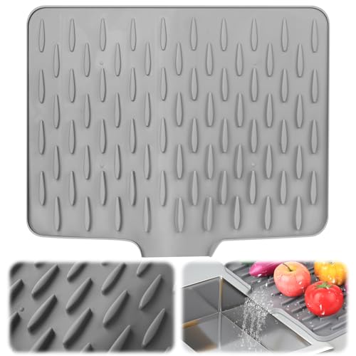 Silikon-Abtropfmatte für Küchentheke, rutschfeste Silikon-Arbeitsplattenschoner für Küchentisch, Abtropfflächen, zusammenklappbar, hitzebeständig, Abtropfmatten für Küchenspüle, Schutzmatte (40 x 33 Silikon-Abtropfmatte für Küchentheke, rutschfeste Silikon-Arbeitsplattenschoner für Küchentisch, Abtropfflächen, zusammenklappbar, hitzebeständig, Abtropfmatten für Küchenspüle, Schutzmatte (40 x 33 von LJAPPLIED