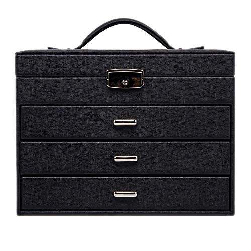 4 Layer Mini Large Capacity Schmuckkiste mit Spiegel Mehrzweck-Schmuck Vitrine Bibelot Box, LJBLEUSK 4 Layer Mini Large Capacity Schmuckkiste mit Spiegel Mehrzweck-Schmuck Vitrine Bibelot Box, LJBLEUSK von LJBLEUSK