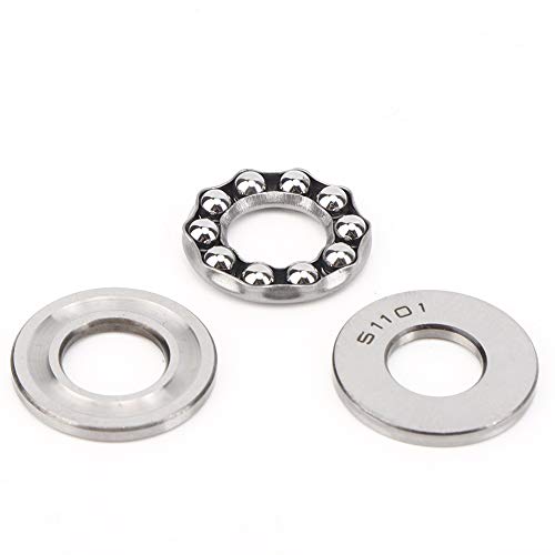 5 Stück Kugellagerrollen, 12 Mm X 26 Mm X 9 Mm Drucklager 51101 Lagerstahlebene Axialschub-Kugelrollenlagerteile Geräuscharm 2RS-Dichtung Staubdicht von LJCM