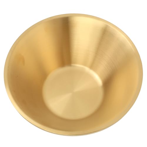 Dekorative Goldene Schüssel, Doppellagige Metall-Salatschüsseln, Langlebiger Goldener 304-Edelstahl für Zuhause (16cm) von LJCM