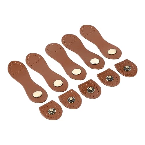 Schnappschnallen aus Leder, Tragbare, Lichtbeständige Laschenverschlüsse aus Echtem Leder Zum Nähen Zum Basteln für Handtaschen (Bronze-Accessoires) von LJCM