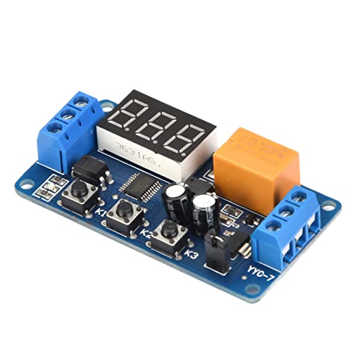 Zeitverzögerungsrelais, DC 3V-7,4V Timer-Verzögerungssteuerungsmodul - Einstellbarer Zyklus-Timer-Steuerrelais-Zeitverzögerungsschaltermodul für Motor- und Lichtsteuerung von LJCM