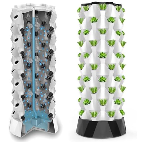 Hydroponikturm mit 48/64/80 Töpfen, Indoor-Anbau von Pflanzen mit Wasserkreislauf, vertikaler hydroponischer Ananas-Aeroponikturm, Hydroponik-Anbausets,6Floors von LJCSSD