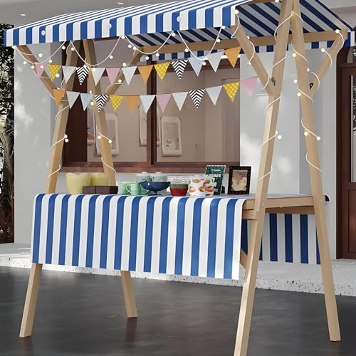 Kommerzieller Imbisswagen mit Rädern, tragbarer Marktstand zum Verkauf von Hot Dogs/Kaffee/Blumen/Süßigkeiten, faltbarer Imbissstand aus Holz für den Außenbereich,L(withWheels)-Color1 von LJCSSD