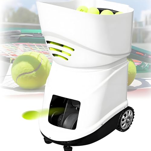 LJCSSD Elektronische Tennisballmaschine, Multi-Ball-Übung zum Erkennen von Ballwerfern, Heim-Tennisballmaschine, mit mobiler APP-Fernbedienung für Tennistraining für Anfänger,TS-08 von LJCSSD