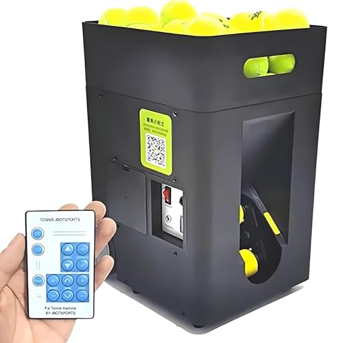 LJCSSD Tennisballmaschine – Automatischer Tennisballwerfer für Training und Training, vorprogrammierte und benutzerdefinierte Übungen, Fernbedienung und APP-Steuerung, batteriebetrieben von LJCSSD