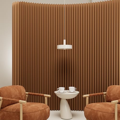 Moderner Raumteiler aus Papier, faltbarer, einziehbarer Raumteiler, multifunktionaler Sichtschutz, kreative Bildschirmtrennwand für Zuhause/Büro,Brown-5x2.4m/16.4x7.87FT von LJCSSD