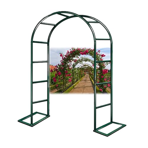 Gartenbogen Aus Metall Breit 140 200 240 300 cm, Rosenbogen Rankhilfe Für Kletterpflanzen Hochzeit Terrasse, Freistehend Torbogen Rankgitter, Wetterfest Rankbogen, Gartendekoration(Grün,120x220 cm (Bx von LJDJRHXH