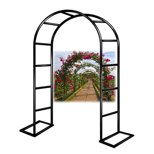 Gartenbogen Aus Metall Breit 140 200 240 300 cm, Rosenbogen Rankhilfe Für Kletterpflanzen Hochzeit Terrasse, Freistehend Torbogen Rankgitter, Wetterfest Rankbogen, Gartendekoration(Schwarz,80x200 cm ( von LJDJRHXH