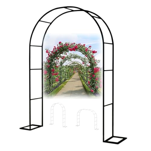 Metall Rosenbogen Stabil Gartenbogen, Wetterfest Torbogen Breite 1.0 1.4 1.8 2.0 2.4 3.5 m, Freistehend Rankbogen Rankhilfe für Kletterpflanzen, Pergola Rankgitter, Hochzeit Dekor(B 1.8 x H 2.4 m) von LJDJRHXH