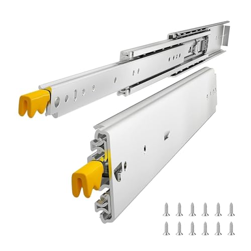 Schubladenauszug Schwerlast 220kg mit Verriegelung, robuste Industrie-Schubladenschienen, 350 400 550 600 800 1000 1200 mm kugelgelagerte Stahlkonstruktion, stabile Gleiter mit Sperre(1800 mm) von LJDJRHXH