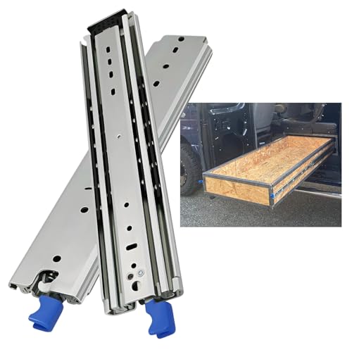 Schubladenauszug Schwerlast Edelstahl, 250-2000 mm Kugelführung Mit Verriegelungsfunktion, Schubladenauszüge Vollauszug, Schubladenschienen Tragkraft 220 Kg, 1 Paar(350mm) von LJDJRHXH