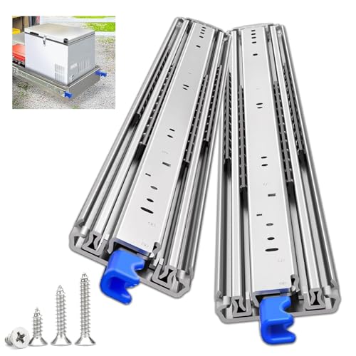 Vollauszug-Industrie-Schubladenschienen 250-2000 mm | Mit Sicherheitsverriegelung & Kugellager | Schienensystem mit Selbsteinzug | Tragkraft 220 kg/Paar | Seitenmontage(1600mm) von LJDJRHXH