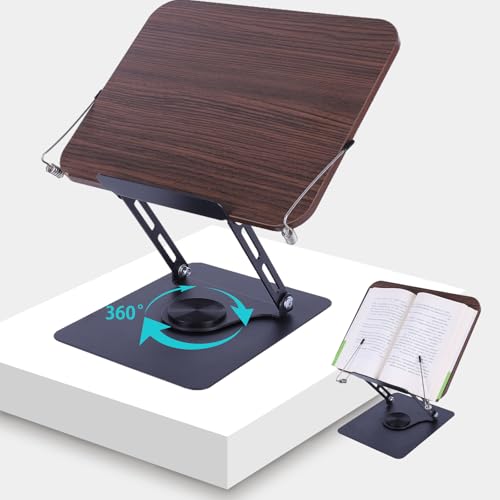 Buchständer Holz Mit 360° Drehbare Basis, Verstellbarer Buchhalter Leseständer Mit Klappbar Und Tragbar,Kochbuchhalter Mit Seitenclip, Leicht Für Büro, Küche, Schule, Lehrbuch, Zeitschrift, Tablet Buchständer Holz Mit 360° Drehbare Basis, Verstellbarer Buchhalter Leseständer Mit Klappbar Und Tragbar,Kochbuchhalter Mit Seitenclip, Leicht Für Büro, Küche, Schule, Lehrbuch, Zeitschrift, Tablet von LJEC
