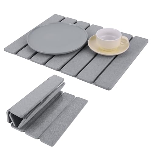 Stein-Trockenmatte für Küchentheke, 40 x 30 cm, faltbare Stein-Abtropfmatte, rutschfeste Stein-Trockenmatte, wiederverwendbare Abtropfmatte, Kieselgur-Trockensteinmatte für Spüle, Geschirrgestell Stein-Trockenmatte für Küchentheke, 40 x 30 cm, faltbare Stein-Abtropfmatte, rutschfeste Stein-Trockenmatte, wiederverwendbare Abtropfmatte, Kieselgur-Trockensteinmatte für Spüle, Geschirrgestell von LJEC