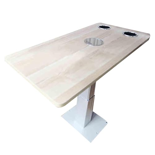 Wohnmobiltisch, Anhebbarer Bootstisch, Camper Ponton Schreibtisch, Einziehbarer Ständer aus Aluminiumlegierung für Wohnmobil, Home Office, Schlafzimmer oder Küche, 13-30 Zoll höhenverstellbar(White) von LJFDXD