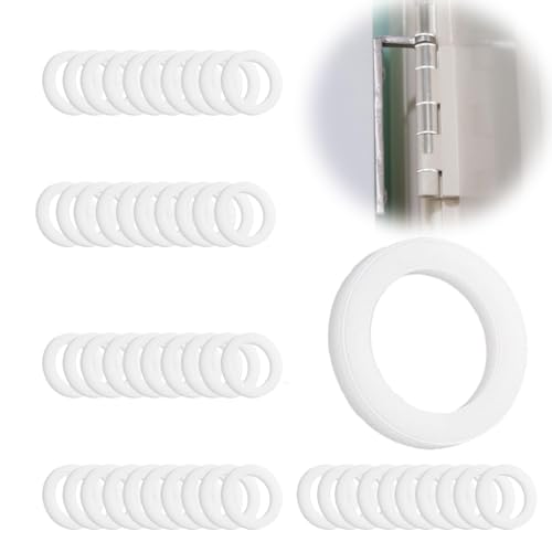 Fitschenringe Kunststoff Zimmertüren 50 Stück Unterlegscheiben Türscharnier 10 mm X 15 mm Montageringe Ohne Abriebspuren, 1mm 50 Pcs von LJFEA