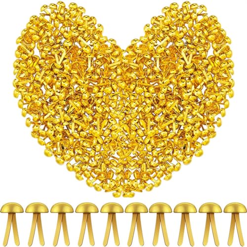 LJFEA 200pcs Mini Brads Muster Tasche Clip Runde Kopf Clip Muster Clip Metall Runde Kopf Clip Scrapbook Brads Muster Clip Schule Büro Papier Brief Clip Handmade DIY Gold und gemischte Farben 5 * 8mm von LJFEA