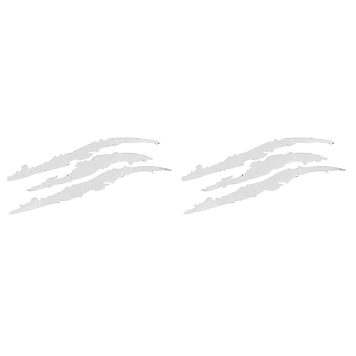 LJFEA Monster Klaue Aufkleber, 2 Stück Augenbrauen Scheinwerfer Aufkleber Auto Wasserfeste Vinyl Decals Autoaufkleber Dekoration Monster Klaue AutoAufkleber Aesthetic Sticker (Weiß) von LJFEA