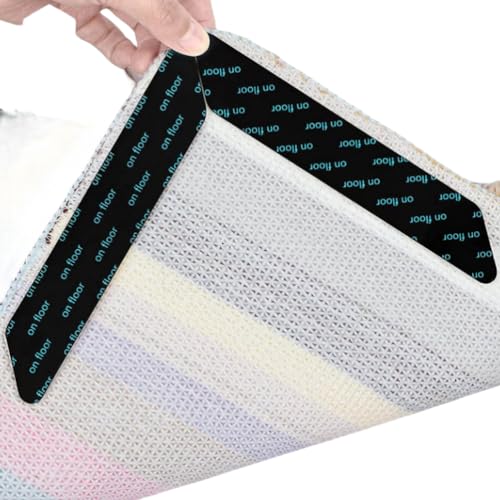LJFEA Teppich-Antirutschmatte, 12 Teppich-Antirutschmatten, Parallelogramm-Teppich-Antirutschmatten, waschbar und wiederverwendbar, Teppich-Antirutschmatten-Aufkleber, selbstklebend von LJFEA