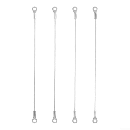 4 Stück 20,3 cm Edelstahl-Schranktür-Rückhaltekabel – Flexibler geflochtener Scharnierbegrenzer für Schränke, Truhen und Schränke von LJFIWY