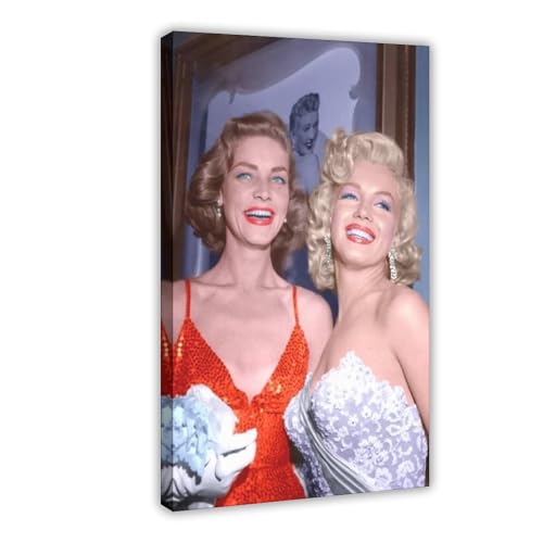 LJHFAOA Lauren Bacall und Marilyn Monroe Poster (1) Leinwandposter Wandkunst Dekor Druck Gemälde für Wohnzimmer Schlafzimmer Dekoration 60 x 90 cm von LJHFAOA