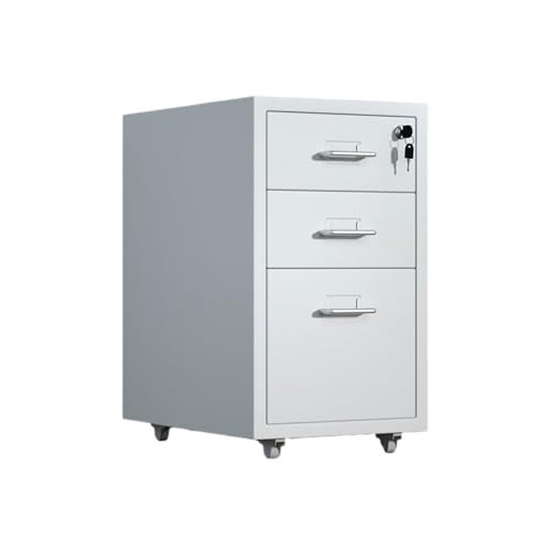 Dokumente 1,2 mm Dicker Stahlschrank, multifunktionaler Lagerschrank, Büro-Aktenschrank, Schrank mit Mehreren Schubladen, Datenspeicherschrank für Schule(Weiß) von LJHFG63KUYT
