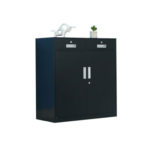 Dokumente 1 mm Dicker Eisenschrank for Zuhause, Balkon, Werkzeugschrank, Büro-Aktenschrank mit Schloss, Aktendaten-Speicherschrank für Schule(Schwarz) von LJHFG63KUYT