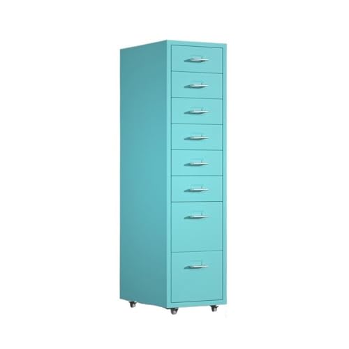 Dokumente 8 Schichten großvolumiger Metall-Aktenschrank, multifunktionaler Aktendaten-Organisationsschrank, Büro-Aufbewahrungsschubladenschrank für Schule(Blue) von LJHFG63KUYT
