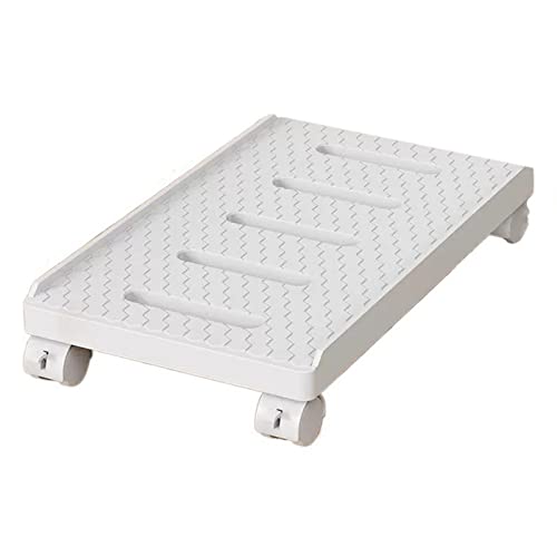 LJHFG63KUYT Büro Mobiler CPU-Ständer, rollender PC-Tower-Ständer mit 4 Lenkrollen, Boden-CPU-Halterwagen mit feststellbarem Rad unter dem Schreibtisch for das Heimbüro Zubehör(Weiß) von LJHFG63KUYT