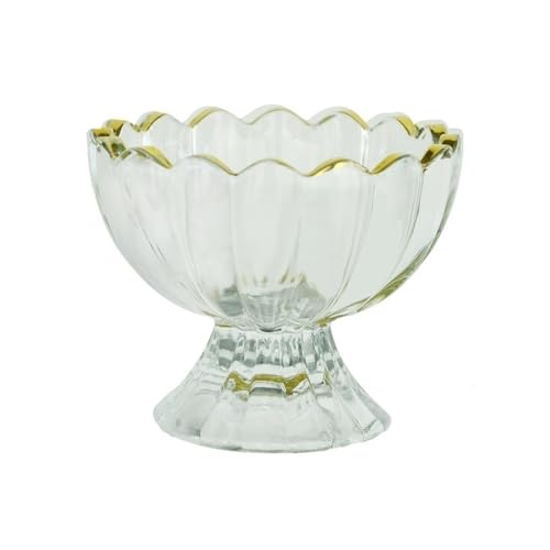 LJHFG63KUYT Butterschale Butterdose aus Glas in Blumenform for die Küche, Eisbecher, Dessertteller Multi-Funktion(Transparent) von LJHFG63KUYT