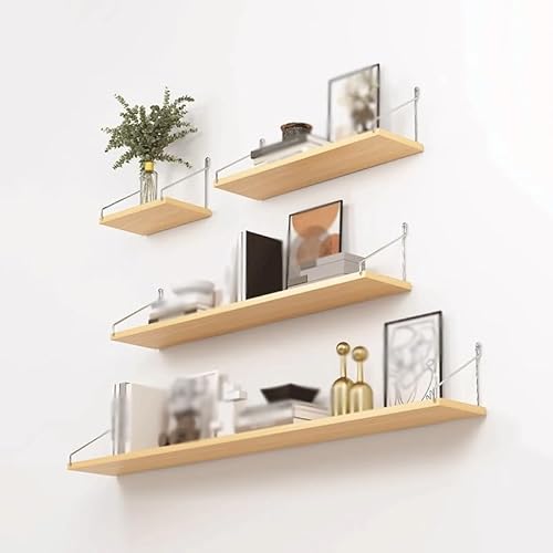 LJHFG63KUYT Halterung 4-teilige Wandregale Wanddekorative Trennwände Bücherregale ohne Löcher an der Wand Lagerregale Wandlagerregale für Küche(Yellow) von LJHFG63KUYT