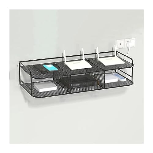 LJHFG63KUYT Halterung Doppelschichtige Wandregale Wanddekorationsregale Bücherregale ohne Löcher an der Wand Aufbewahrungsregale an der Wand für Küche(Schwarz,60) von LJHFG63KUYT