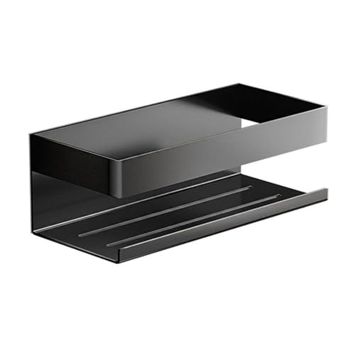 LJHFG63KUYT Halterung Duschregale fürs Badezimmer, an der Wand befestigter Selbstklebender Dusch-Organizer, Duschcaddy aus Edelstahl ohne Bohren, Badezimmerzubehör für Küche(Schwarz) von LJHFG63KUYT